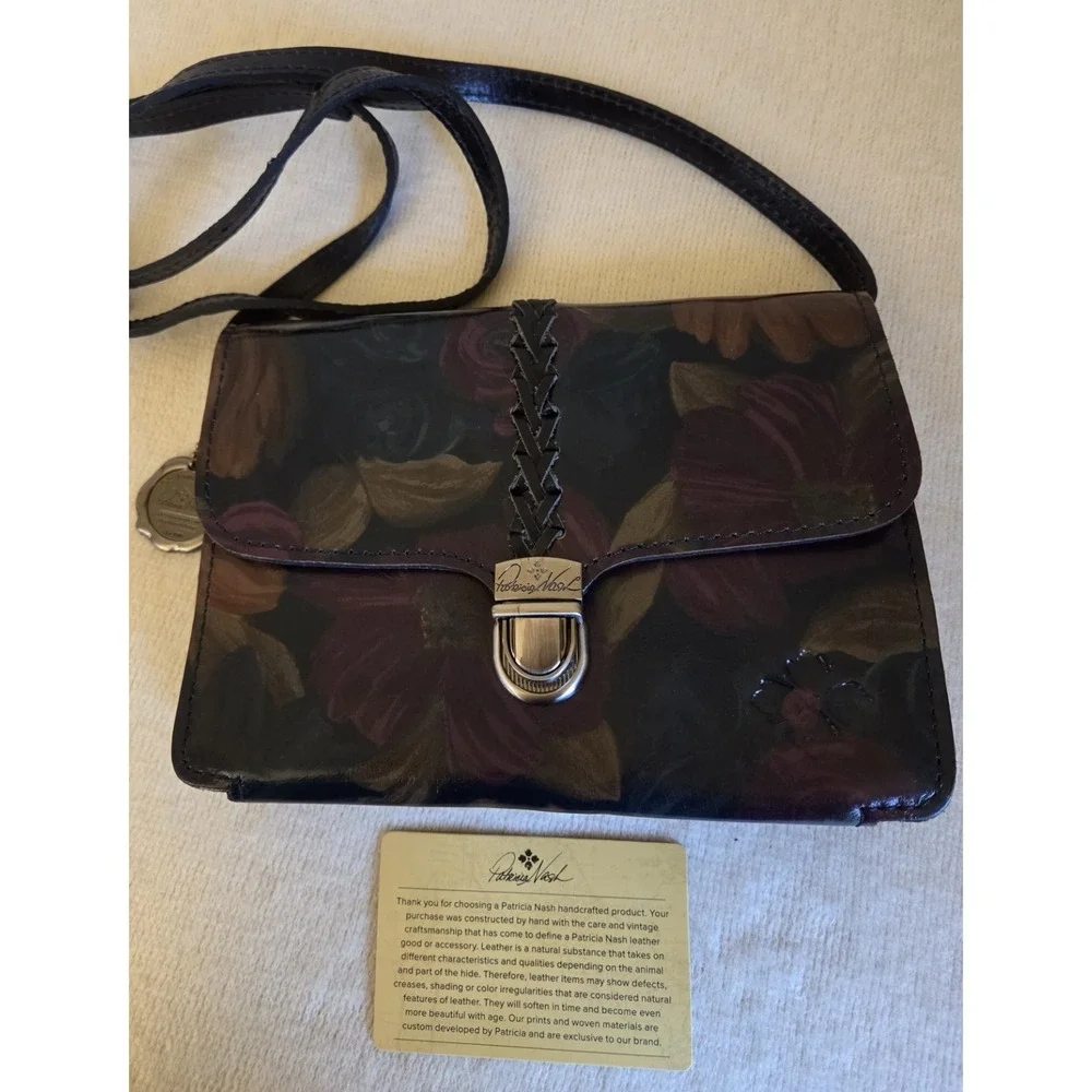 NWOT Patricia Nash Leather Crossbody Small Peruvian Painting Floral P667222‎